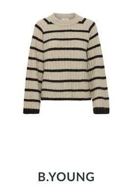b.young BYMARIANNE Striped Jumper Knit Sweater Women's size Medium